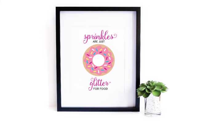 Sprinkles are Just Glitter for Food -- a cute free sprinkles printable for your kitchen or nursery! 