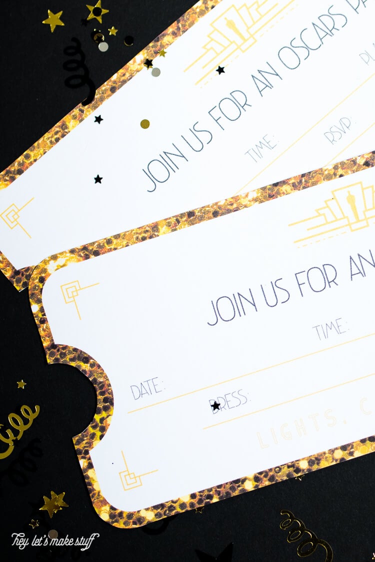 Printable Oscar Party Invitations Hey, Let's Make Stuff