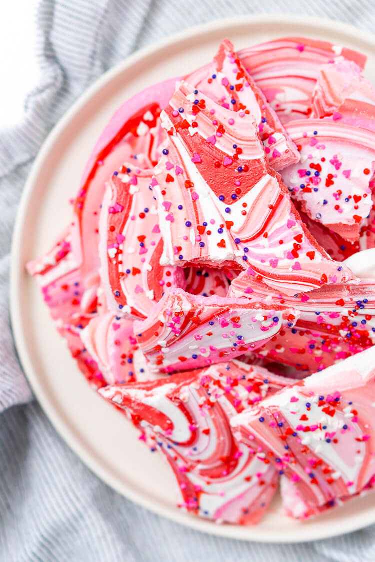 Easy Swirled Valentines Day Candy Bark - Hey, Let's Make Stuff