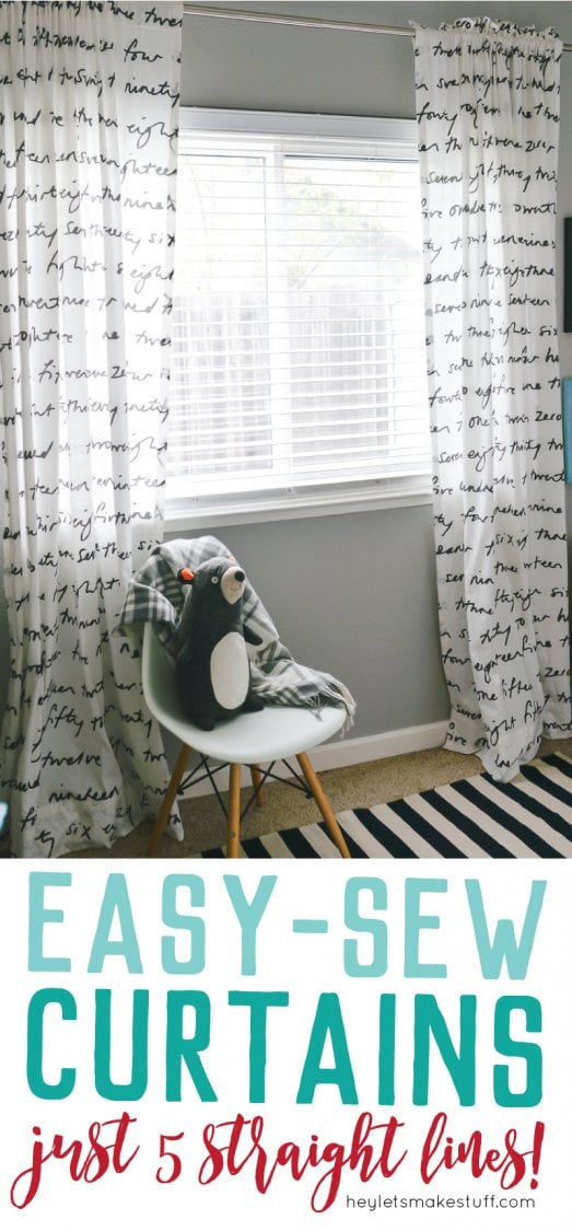 These easy-sew curtains are the perfect beginner sewing project! Just five straight lines and you can make these simple curtains.