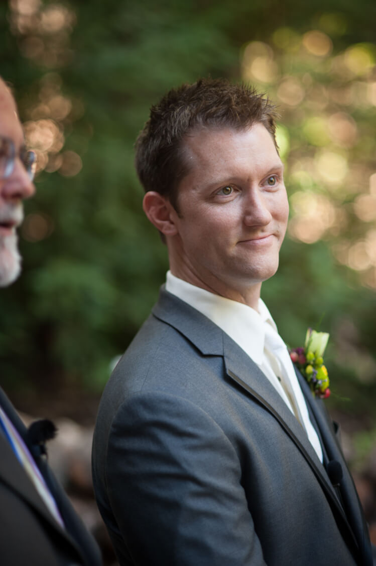 Close up of a groom