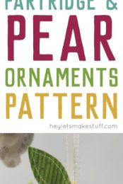 Sew these cute Partridge and Pear ornaments. Get the free pattern for this easy ornament sewing project!
