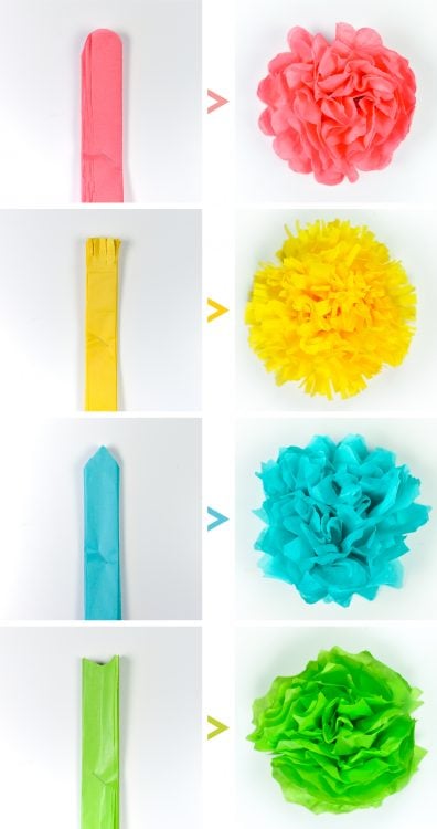Tissue paper flowers make a gorgeous event decor with a big impact—think weddings, baby showers, bridal showers and more! Learn how to make easy tissue paper flowers, as well as different methods for cutting the petals to create four unique styles.