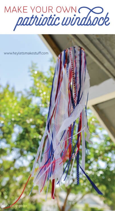 Make a fun and festive patriotic windsock with materials you probably have in your craft room already! #fourthofjuly #memorialday