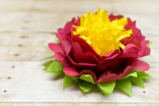 How to make a tri-color paper flower -- it's easy!