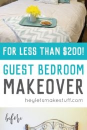 Our budget bedroom makeover was a combination of DIY projects, thrifting, and savvy shopping. This is a total transformation for less than $200!