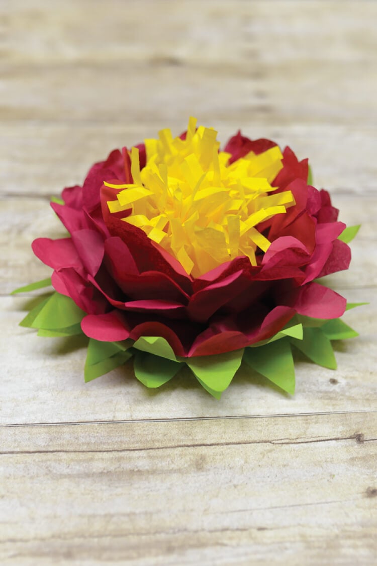 Tri-Color Tissue Paper Flowers - Hey, Let's Make Stuff