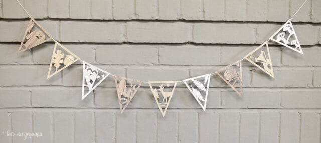 DIY paper banner with adorable woodland creatures