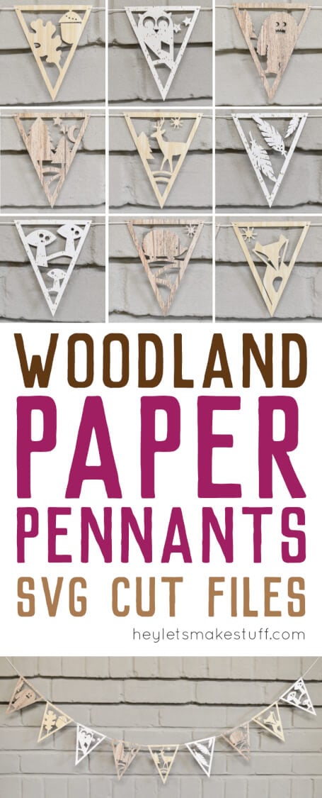 DIY paper banner with adorable woodland creatures pin image
