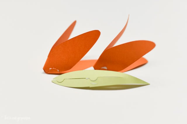 How to Assemble the Cricut Tiger Lily - Two flower pieces and leaf assembled