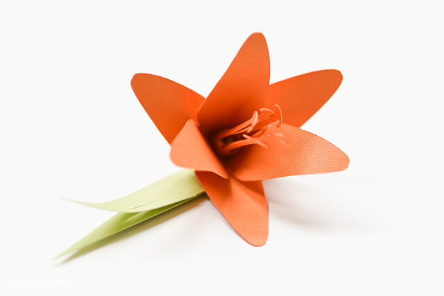 How to Assemble the Cricut Tiger Lily - Final Assembled Cardstock Flower