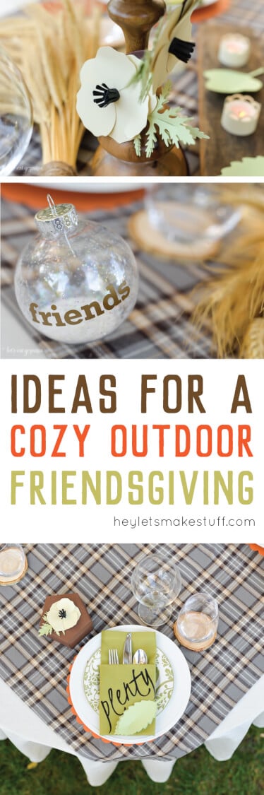 cozy outdoor friendsgiving pin image