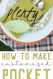 How to make customized pocket napkins! Includes folding instructions, as well as details about adding words, names, or images using an electronic cutting machine!