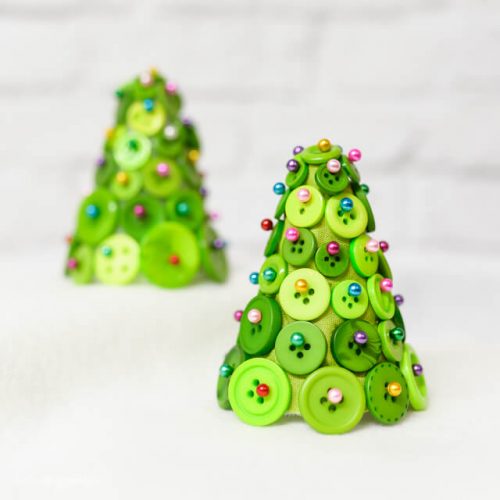 Diy Button Christmas Trees Hey Lets Make Stuff 