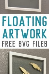 This DIY floating artwork is a simple decor project using your Cricut Explore! Get free SVG cut files, too!