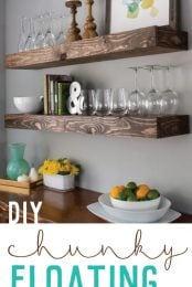 Chunky floating shelves are a great way to bring more storage to any space. Stylish and sturdy, the work well in farmhouse, industrial, and modern decor styles.