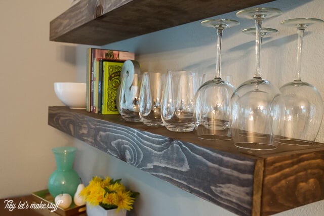 Stained Wine Glass Floating Shelf