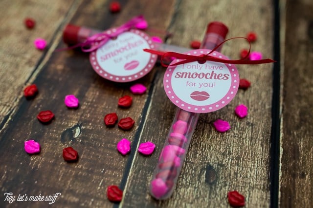kiss Valentines DIY craft with I Only Have Smooches for You printable