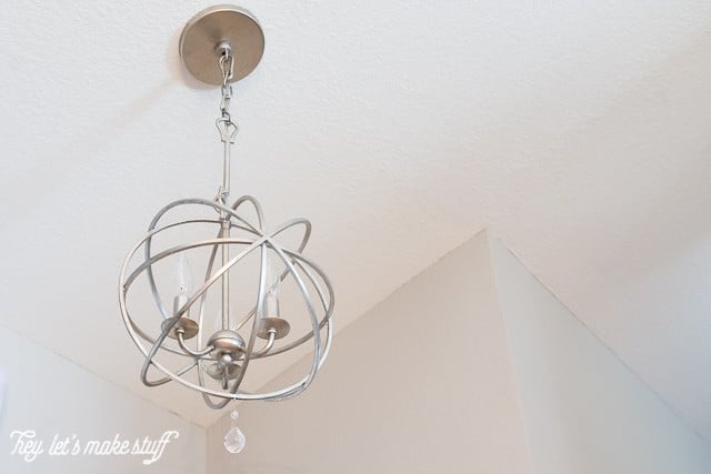 new updated light fixture hanging from ceiling