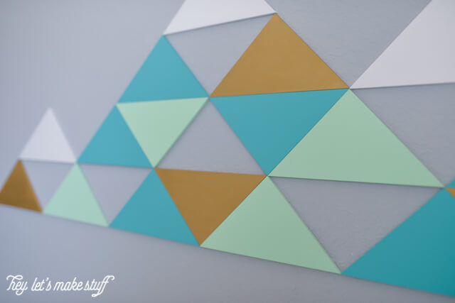 DIY geometric mountains on wall