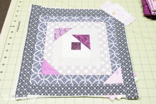 Scattered Geese Tutorial: Using the quilt-as-you-go (QAYG) method, it's easy to make this modified log cabin block.