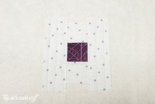 Scattered Geese Tutorial: Using the quilt-as-you-go (QAYG) method, it's easy to make this modified log cabin block.