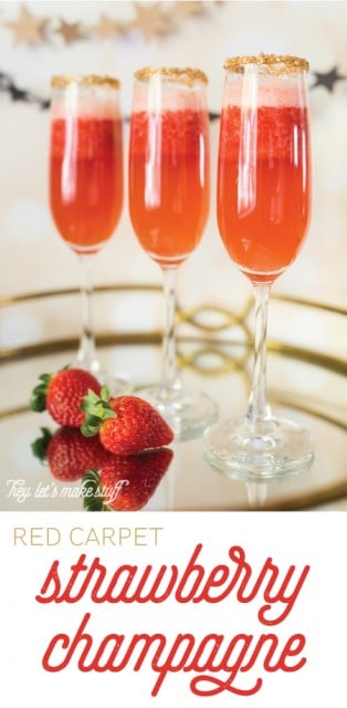Red Carpet Strawberry Champagne -- two recipes, one with booze and one with sparkling cider!