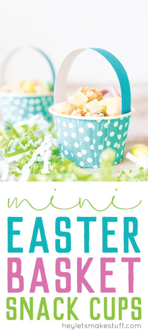 Mini Easter basket snack cups pin image