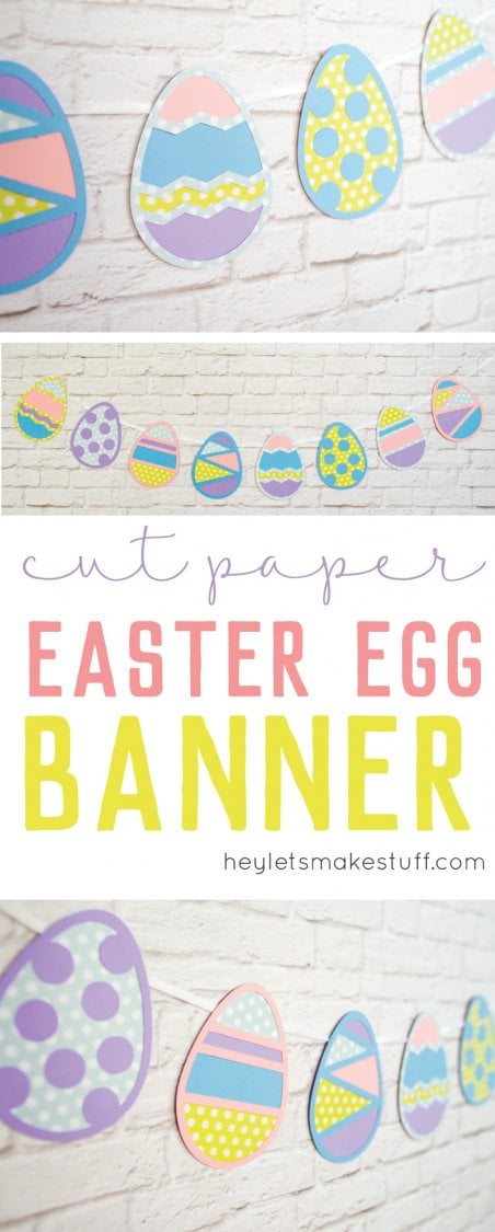 Easter egg cut files hung as a banner pin image