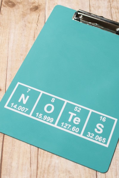 Need a gift for a science teacher? This Periodic Table Clipboard Teacher Appreciation Gift is the perfect gender-neutral teacher gift!