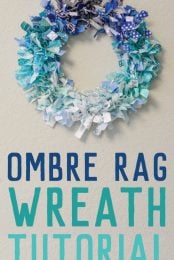 Make this ombre rag wreath with your leftover fabric scraps. The perfect craft for doing while watching TV. DIY decor has never been so easy!