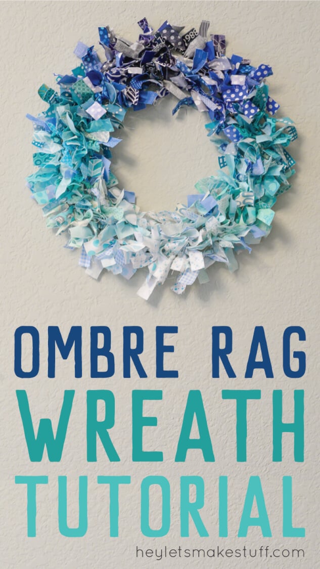 DIY ombre rag wreath pin image