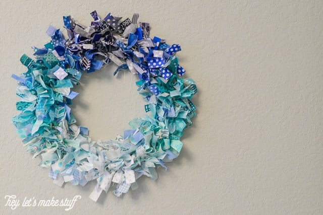 DIY ombre rag wreath