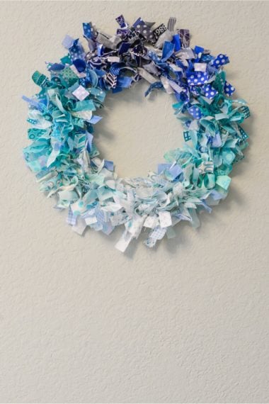 A ombre rag wreath is a great stashbuster for all of those fabric scraps you have!