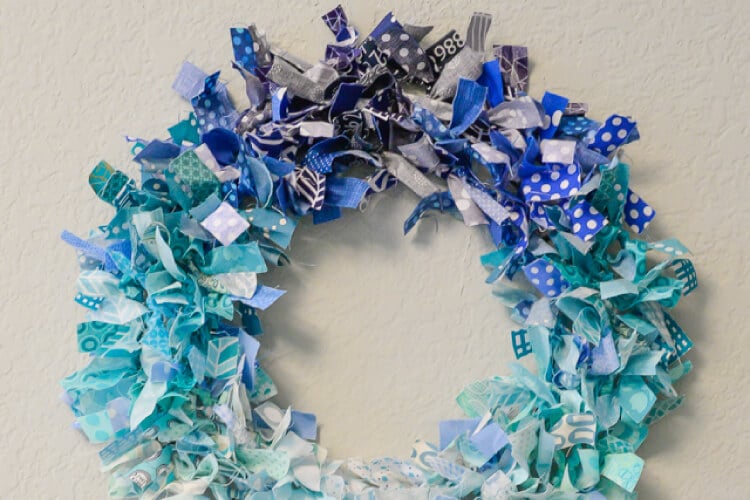 DIY ombre rag wreath