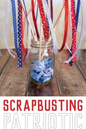 These scrapbusting streamers are perfect for patriotic parades and 4th of July parties! And they can be made with stuff you probably already have in your stash.