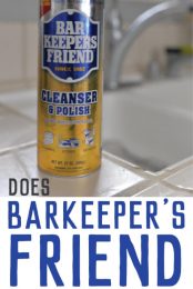 If you have a difficult to clean porcelain sink, you'll want to see this transformation using Barkeeper's Friend!