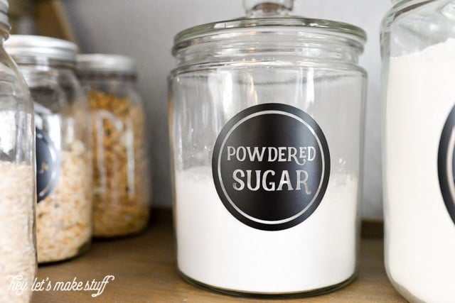 powdered sugar pantry label