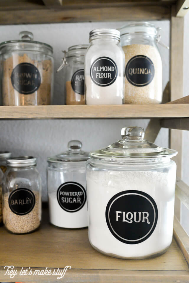 Sugar & Flour Jar Labels: Free Silhouette Cut File - the thinking