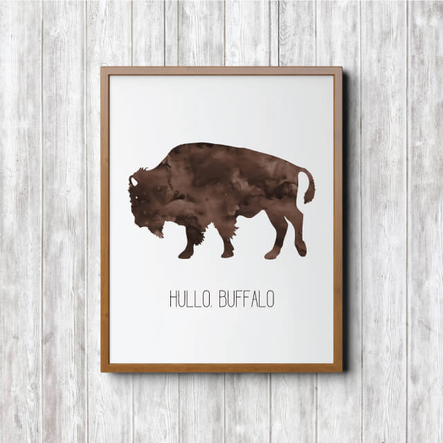 Hullo Buffalo art print free printable