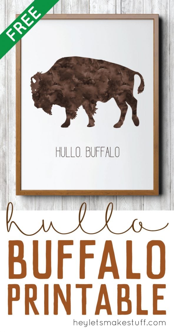 Hullo Buffalo art print free printable pin image