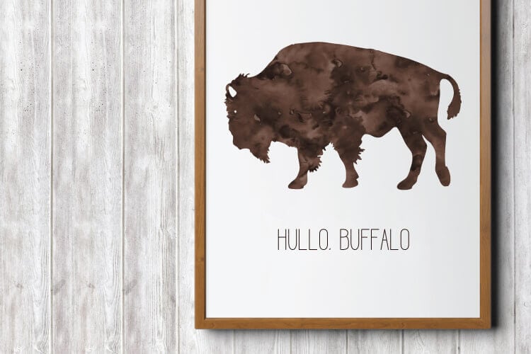 Hullo Buffalo -- Get this free printable in three sizes for a variety of printing options.