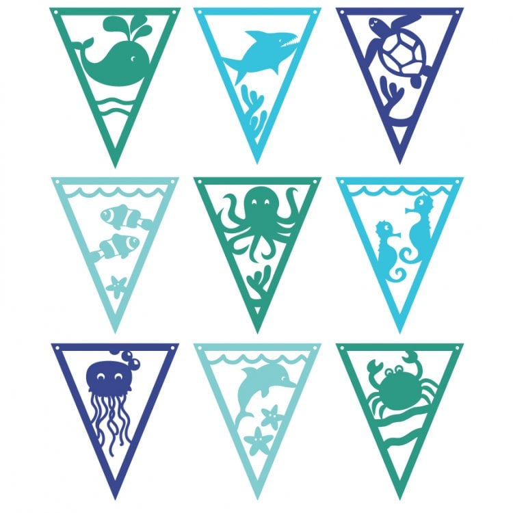 Under the Sea Pennants SVG files