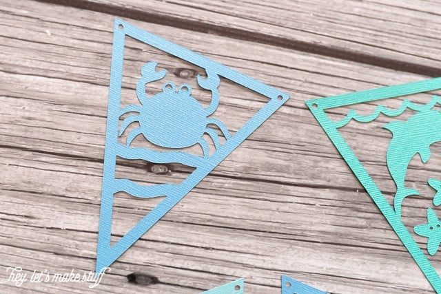 Close up of a pennant with image of an crab