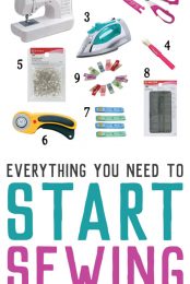 Sewing Gift Guide! Need a gift for someone who wants to learn how to sew? Here's a gift guide with everything they'll need to get started: sewing machine, scissors, iron, pins, seam ripper, rotary cutter, tape measure, sewing needles, and, my secret weapon, Wonder Clips!