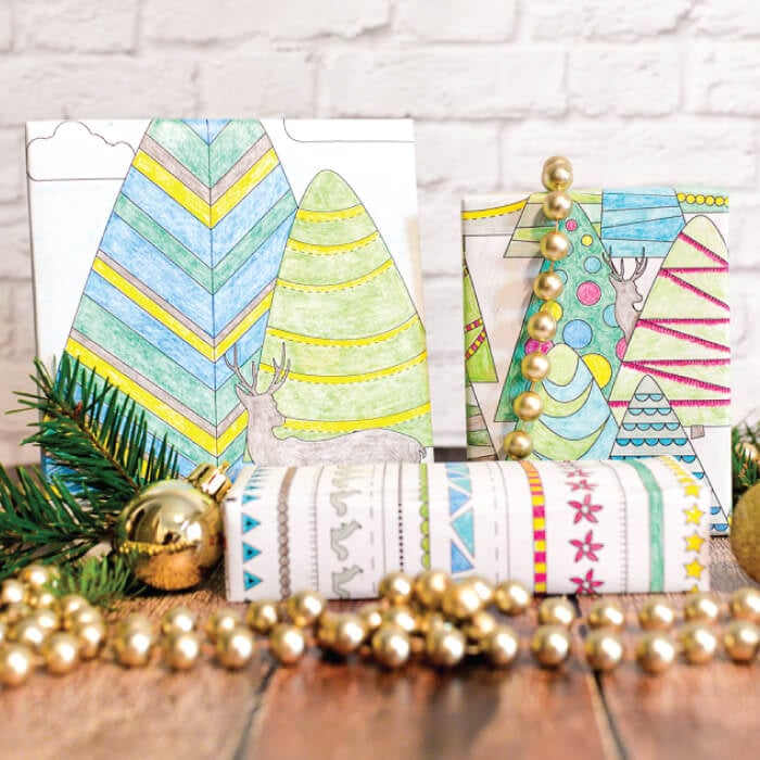 Printable Coloring Page Wrapping Paper Hey, Let's Make Stuff