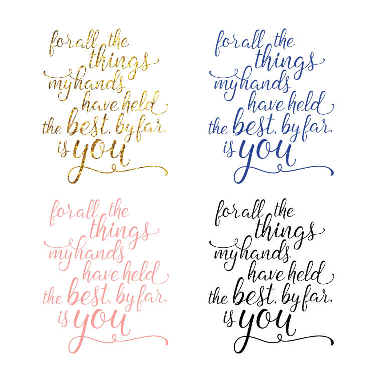 Free printable for your nursery with the Andrew McMahon in the Wilderness lyrics: for all the things my hands have held, the best, by far, is you. Perfect for your significant other or wedding as well!