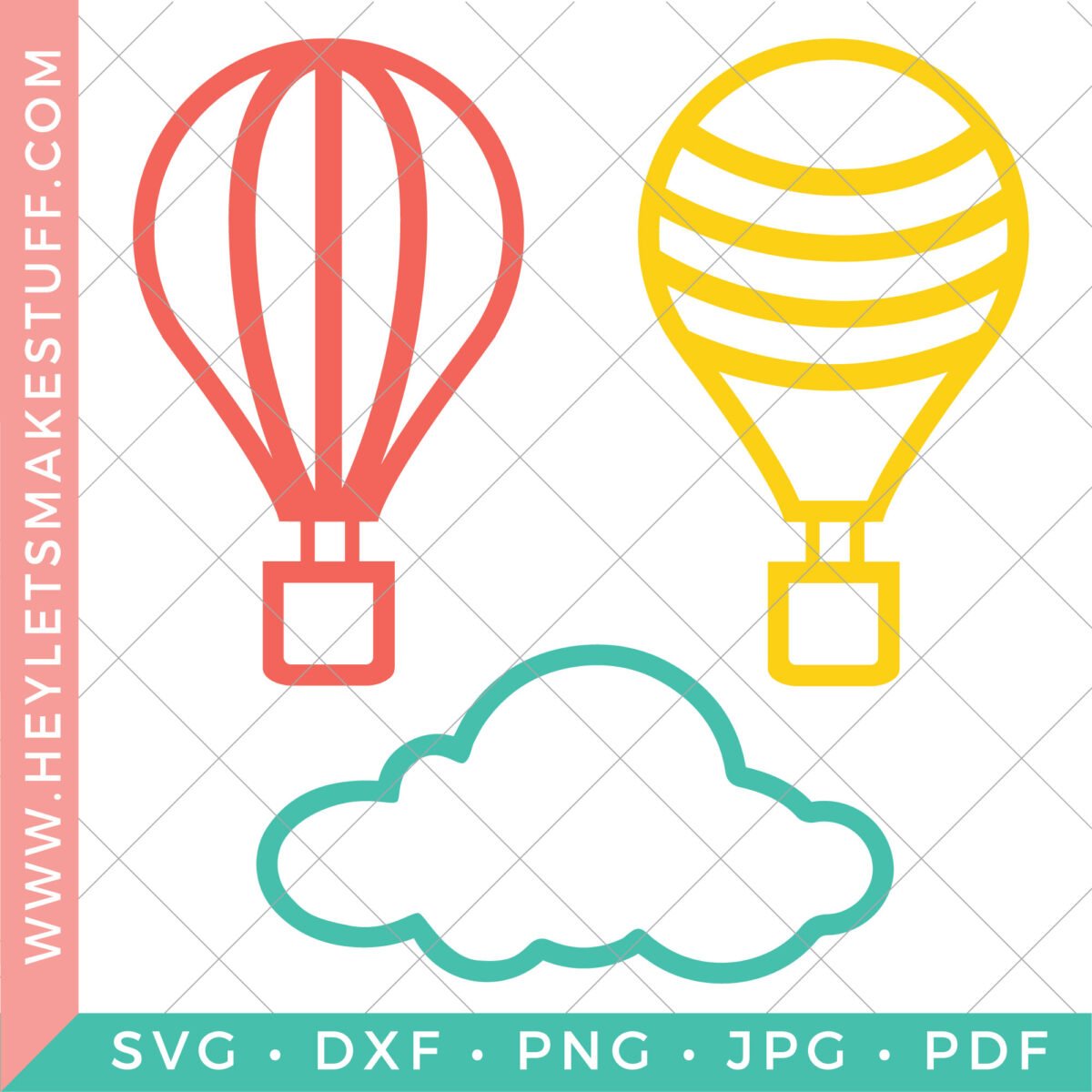 Hot Air Balloon SVG security template