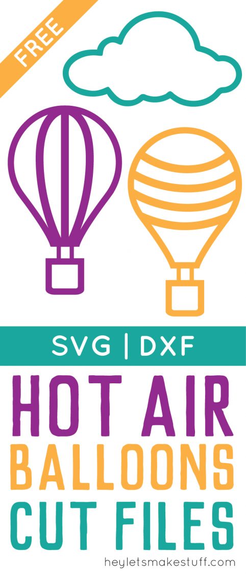 colorful hot air balloon and cloud SVG files pin image