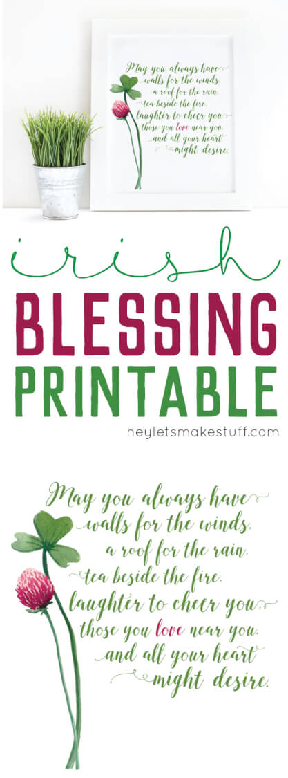 Free Printable Irish Blessing Hey Let s Make Stuff